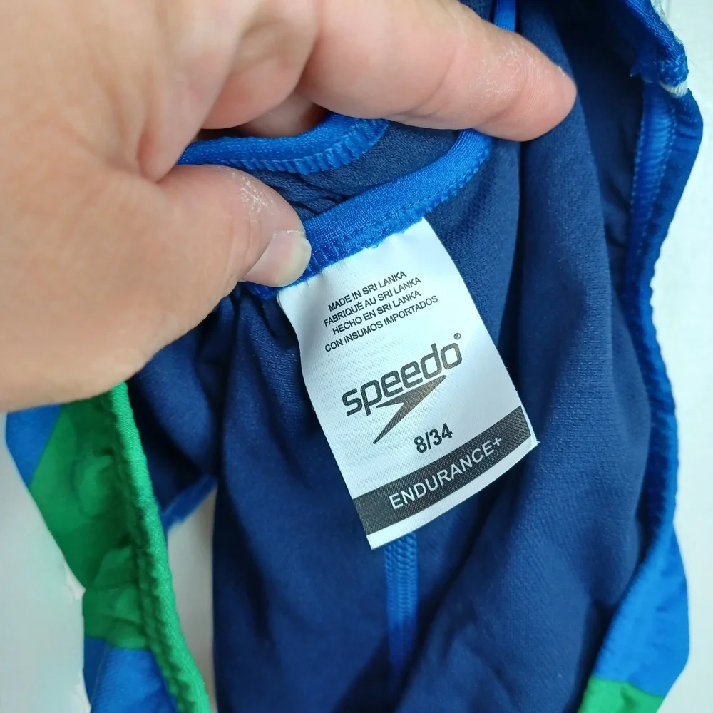 Speedo Women's One Piece Swimsuit - Blue and Green